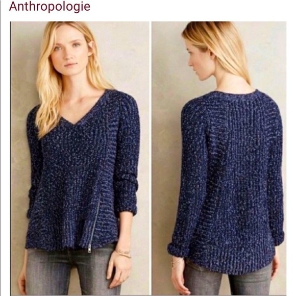 NWT Anthropologie - Moth - Blue Sweater - Sz Small - Picture 1 of 6